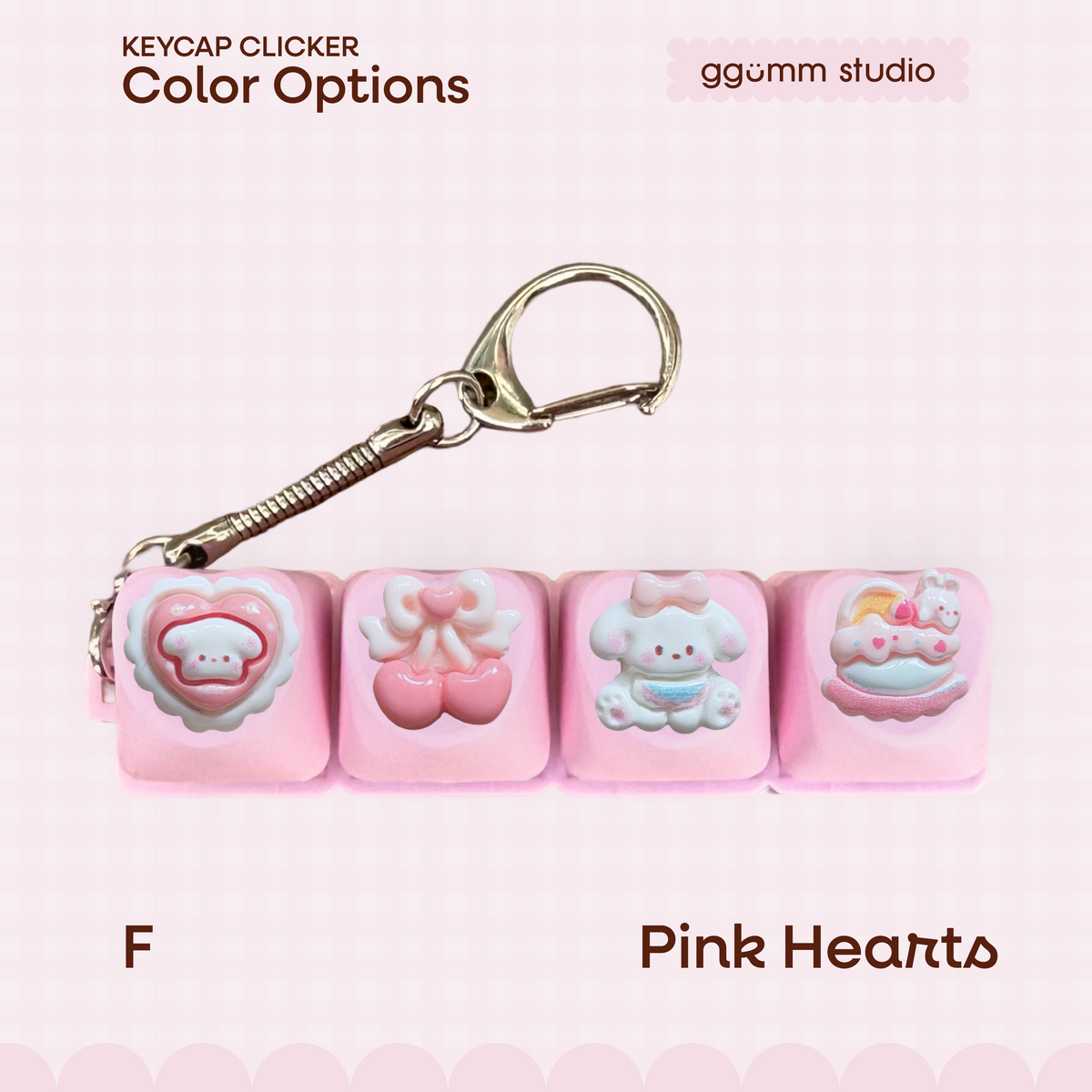 DIY Fidget Keycap Clicker Keychain | Bunny Hour Charm Set