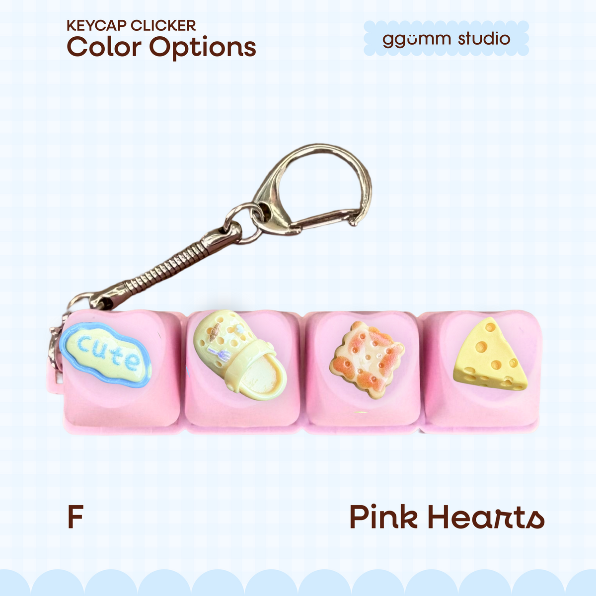 DIY Fidget Keycap Clicker Keychain | Butter Yellow Charm Set