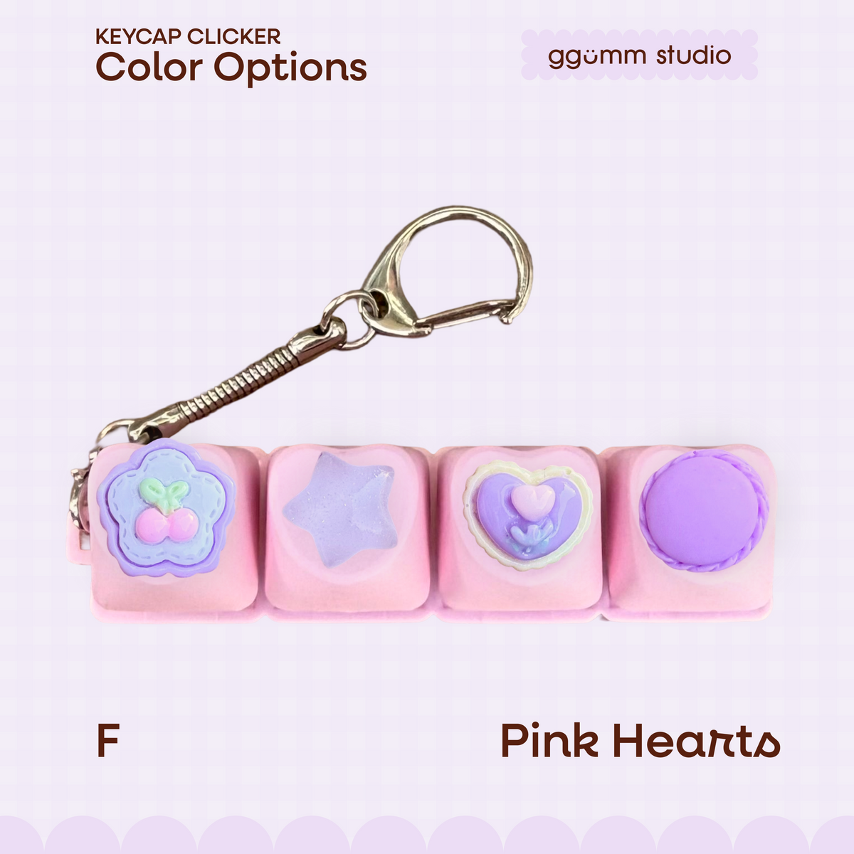 DIY Fidget Keycap Clicker Keychain | Lilac Hour Charm Set