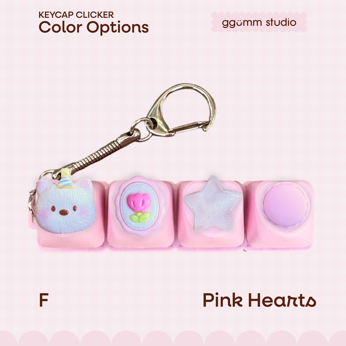 DIY Fidget Keycap Clicker Keychain | Macaron Party Charm Set