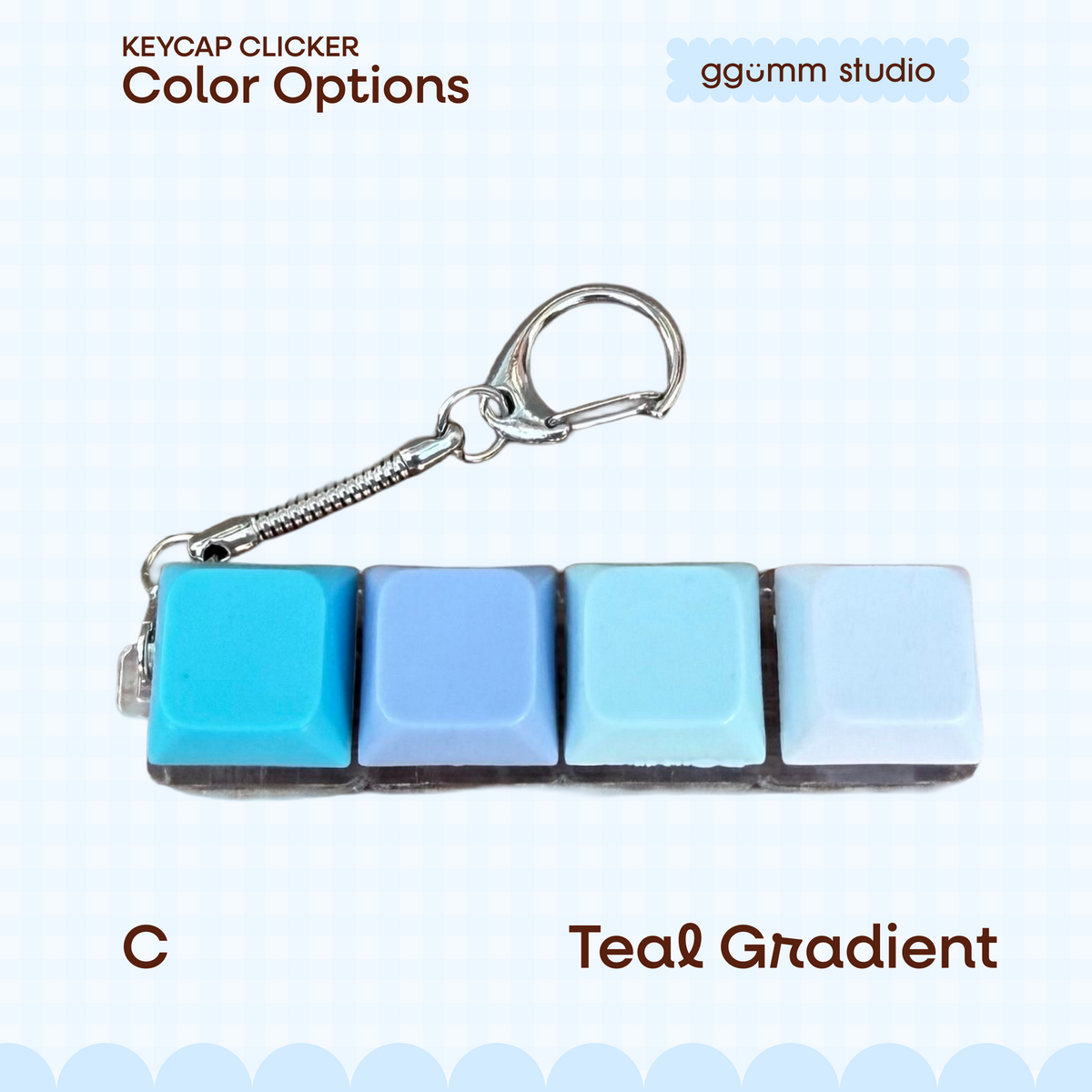 DIY Fidget Keycap Clicker Keychain | Aquamarine Charm Set