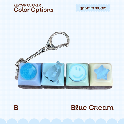 DIY Fidget Keycap Clicker Keychain | Aquamarine Charm Set