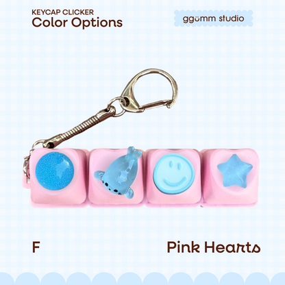 DIY Fidget Keycap Clicker Keychain | Aquamarine Charm Set