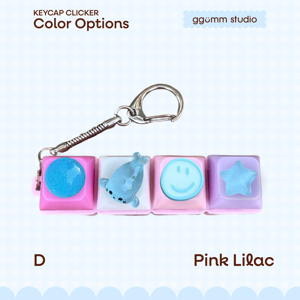 DIY Fidget Keycap Clicker Keychain | Aquamarine Charm Set