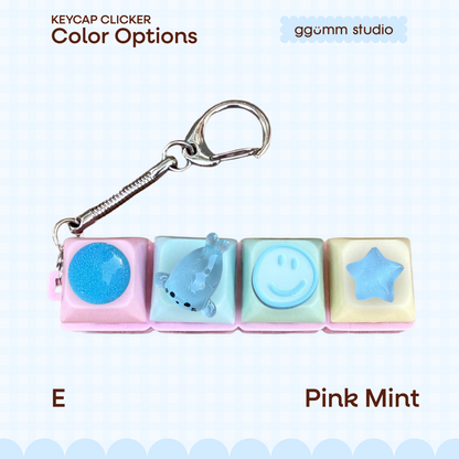 DIY Fidget Keycap Clicker Keychain | Aquamarine Charm Set