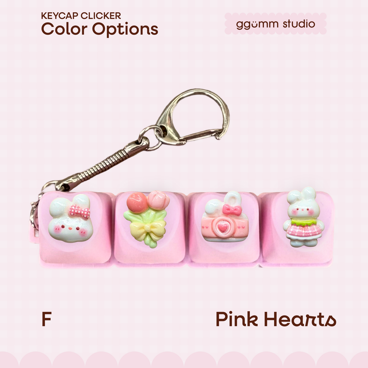 DIY Fidget Keycap Clicker Keychain | Bunny Diary Charm Set