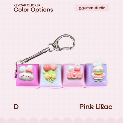 DIY Fidget Keycap Clicker Keychain | Bunny Diary Charm Set