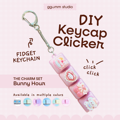 DIY Fidget Keycap Clicker Keychain | Bunny Hour Charm Set