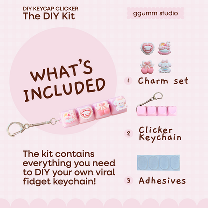 DIY Fidget Keycap Clicker Keychain | Bunny Hour Charm Set