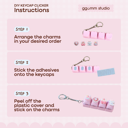 DIY Fidget Keycap Clicker Keychain | Bunny Hour Charm Set