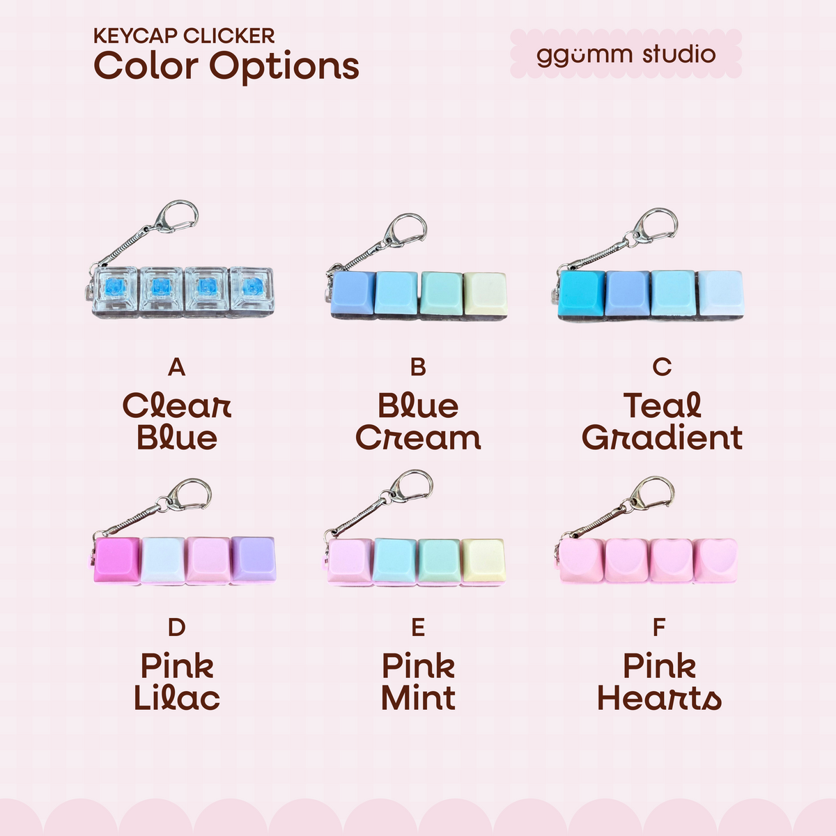 DIY Fidget Keycap Clicker Keychain | Bunny Hour Charm Set