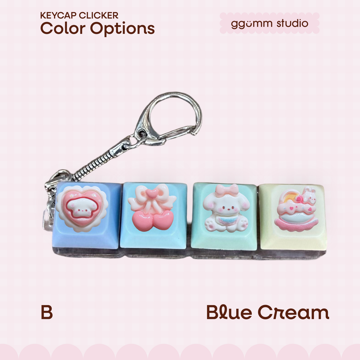 DIY Fidget Keycap Clicker Keychain | Bunny Hour Charm Set