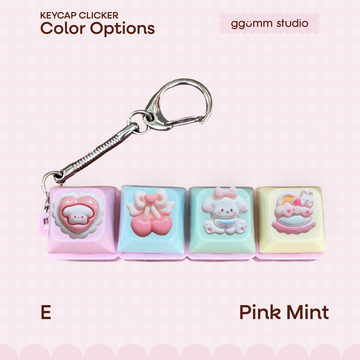DIY Fidget Keycap Clicker Keychain | Bunny Hour Charm Set