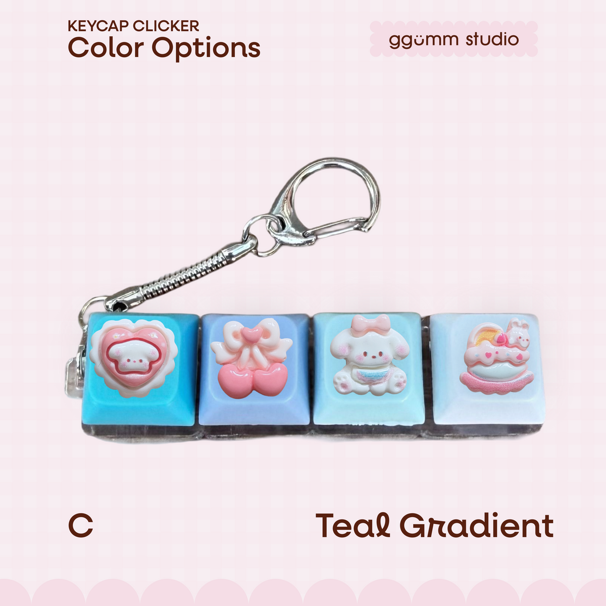 DIY Fidget Keycap Clicker Keychain | Bunny Hour Charm Set