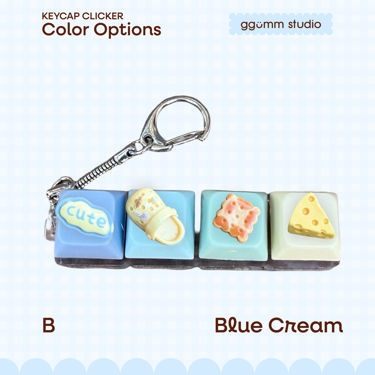 DIY Fidget Keycap Clicker Keychain | Butter Yellow Charm Set