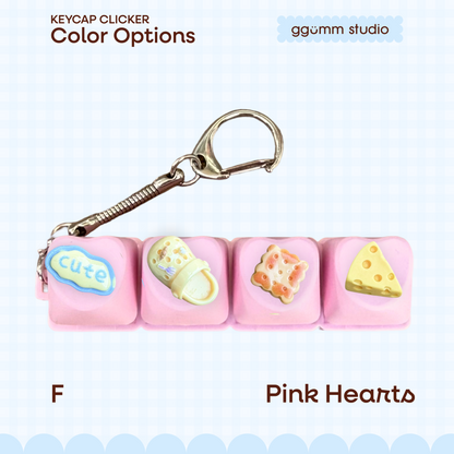 DIY Fidget Keycap Clicker Keychain | Butter Yellow Charm Set