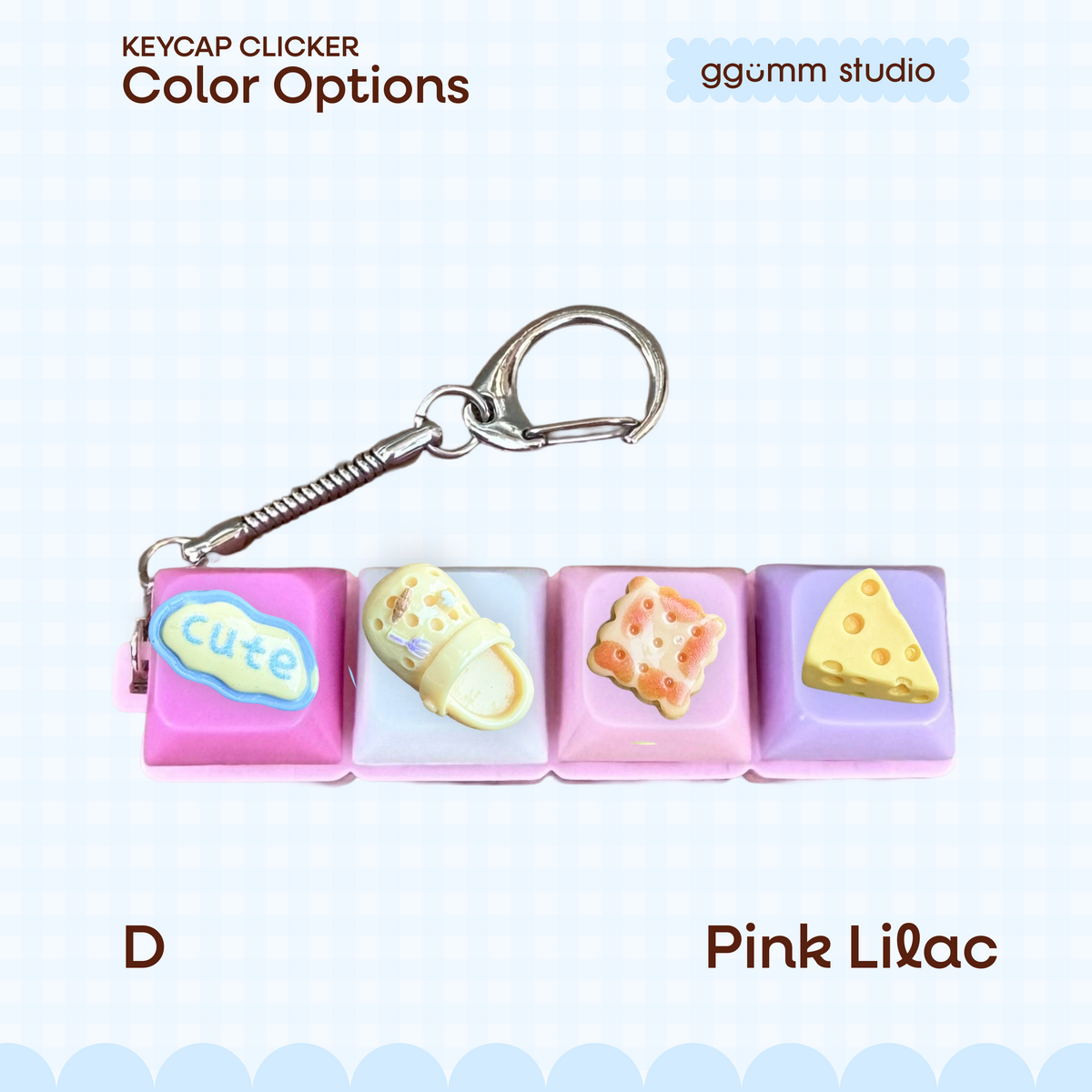 DIY Fidget Keycap Clicker Keychain | Butter Yellow Charm Set