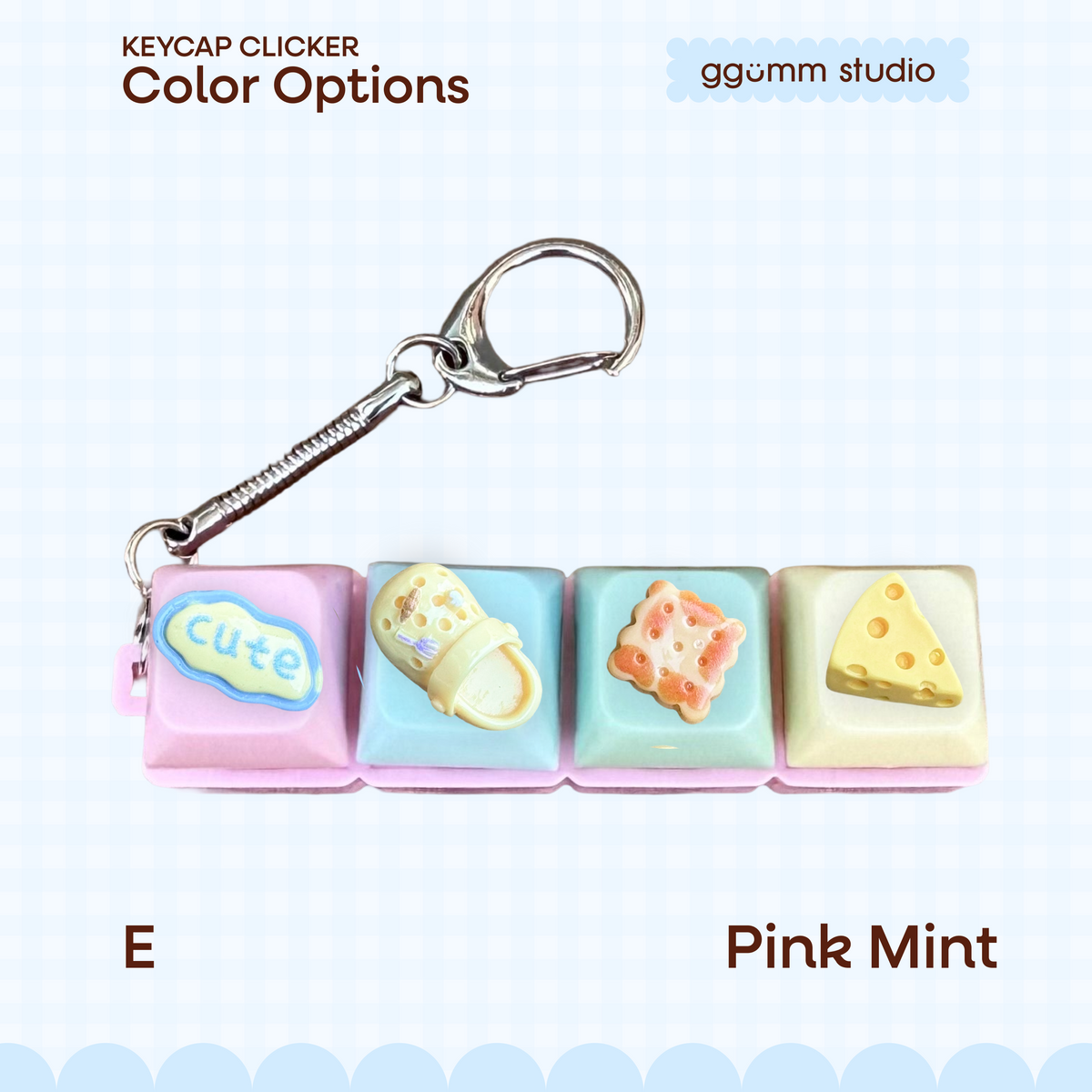 DIY Fidget Keycap Clicker Keychain | Butter Yellow Charm Set