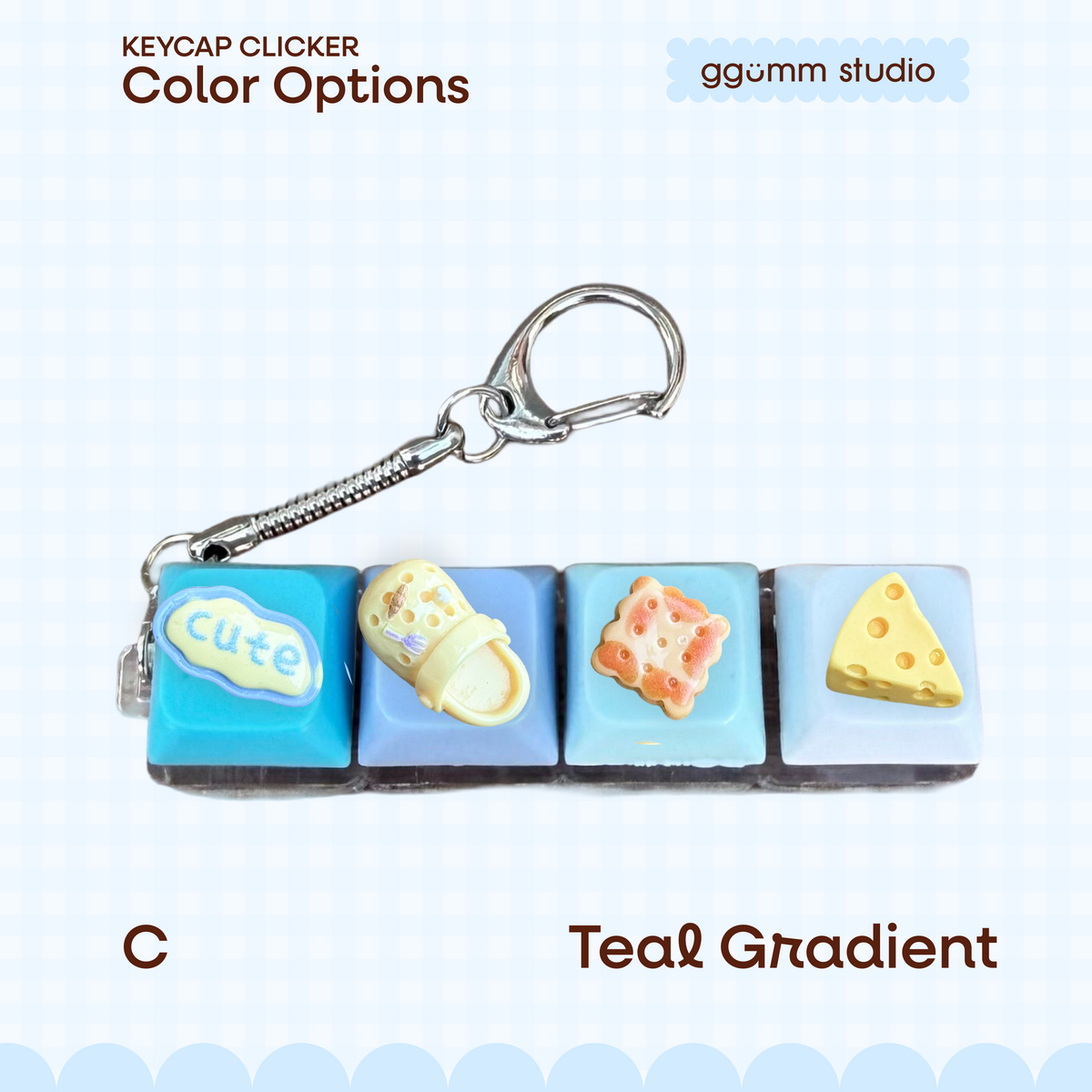 DIY Fidget Keycap Clicker Keychain | Butter Yellow Charm Set