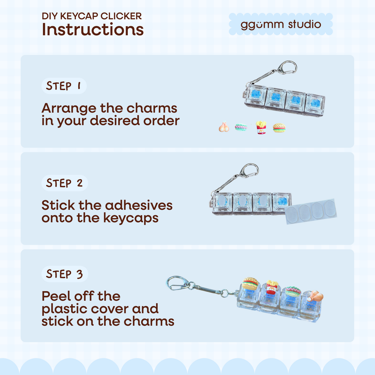 DIY Fidget Keycap Clicker Keychain | Drive Thru Charm Set