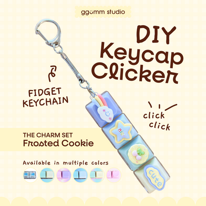 DIY Fidget Keycap Clicker Keychain | Frosted Cookie Charm Set