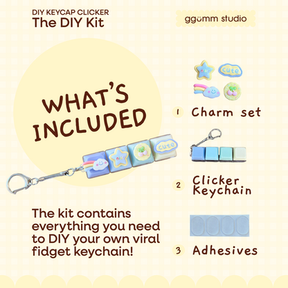 DIY Fidget Keycap Clicker Keychain | Frosted Cookie Charm Set
