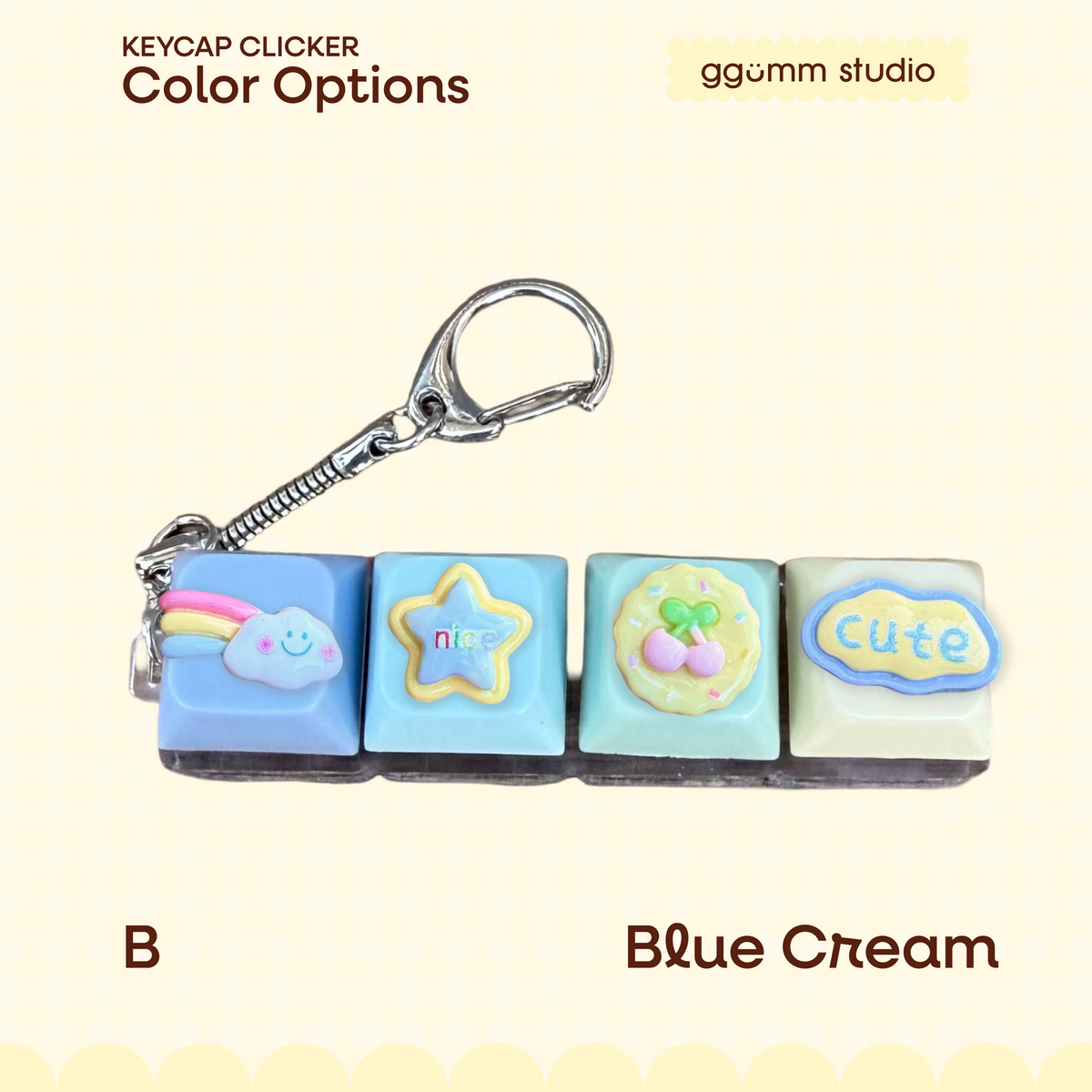DIY Fidget Keycap Clicker Keychain | Frosted Cookie Charm Set
