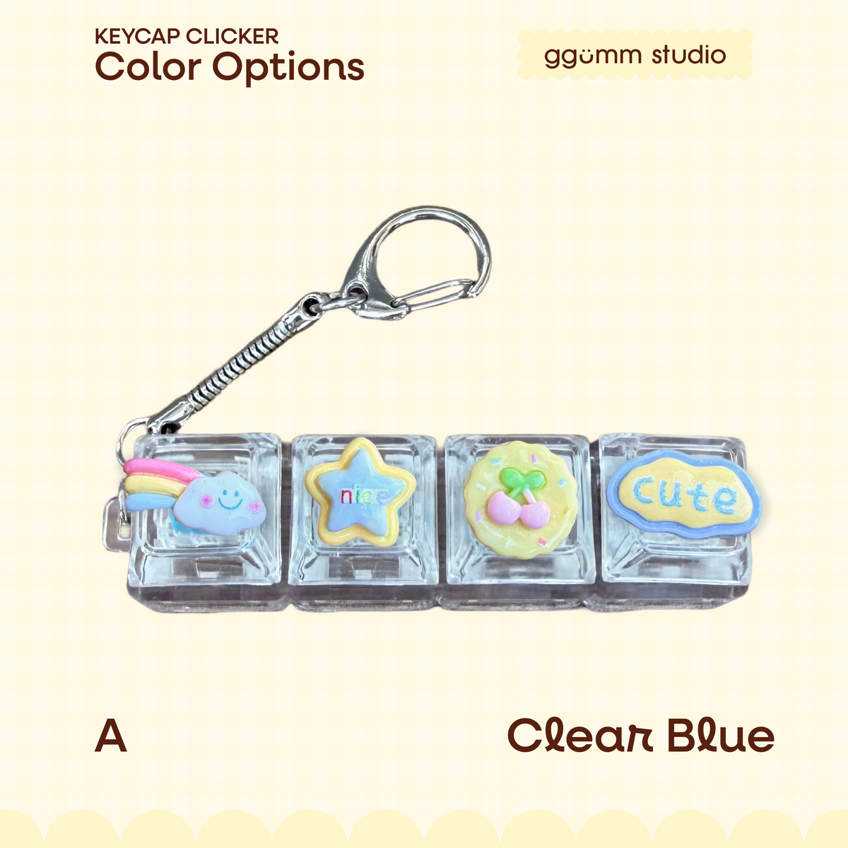 DIY Fidget Keycap Clicker Keychain | Frosted Cookie Charm Set