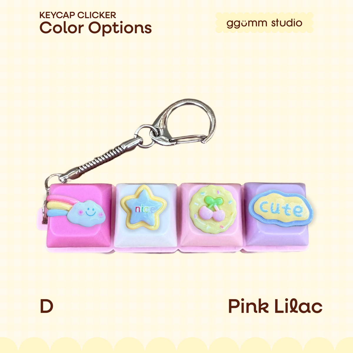 DIY Fidget Keycap Clicker Keychain | Frosted Cookie Charm Set
