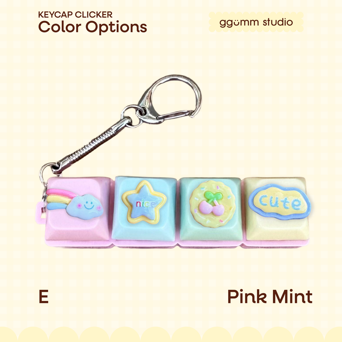 DIY Fidget Keycap Clicker Keychain | Frosted Cookie Charm Set