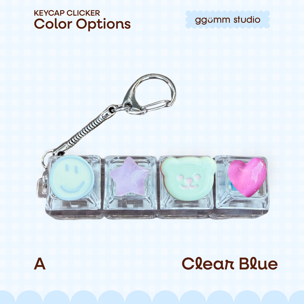 DIY Fidget Keycap Clicker Keychain | Good Mood Charm Set