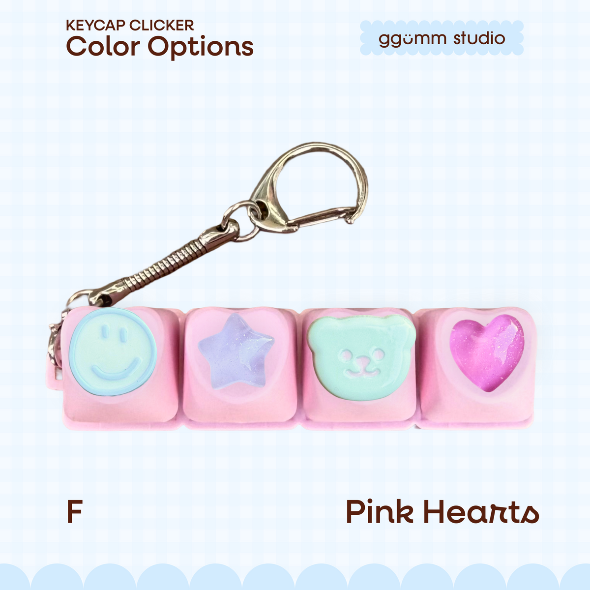 DIY Fidget Keycap Clicker Keychain | Good Mood Charm Set