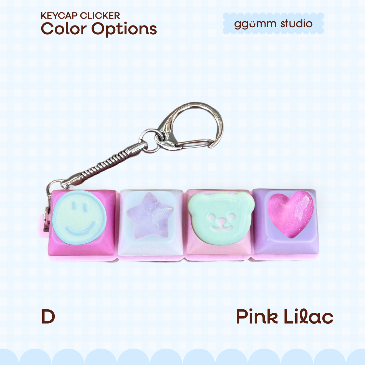 DIY Fidget Keycap Clicker Keychain | Good Mood Charm Set