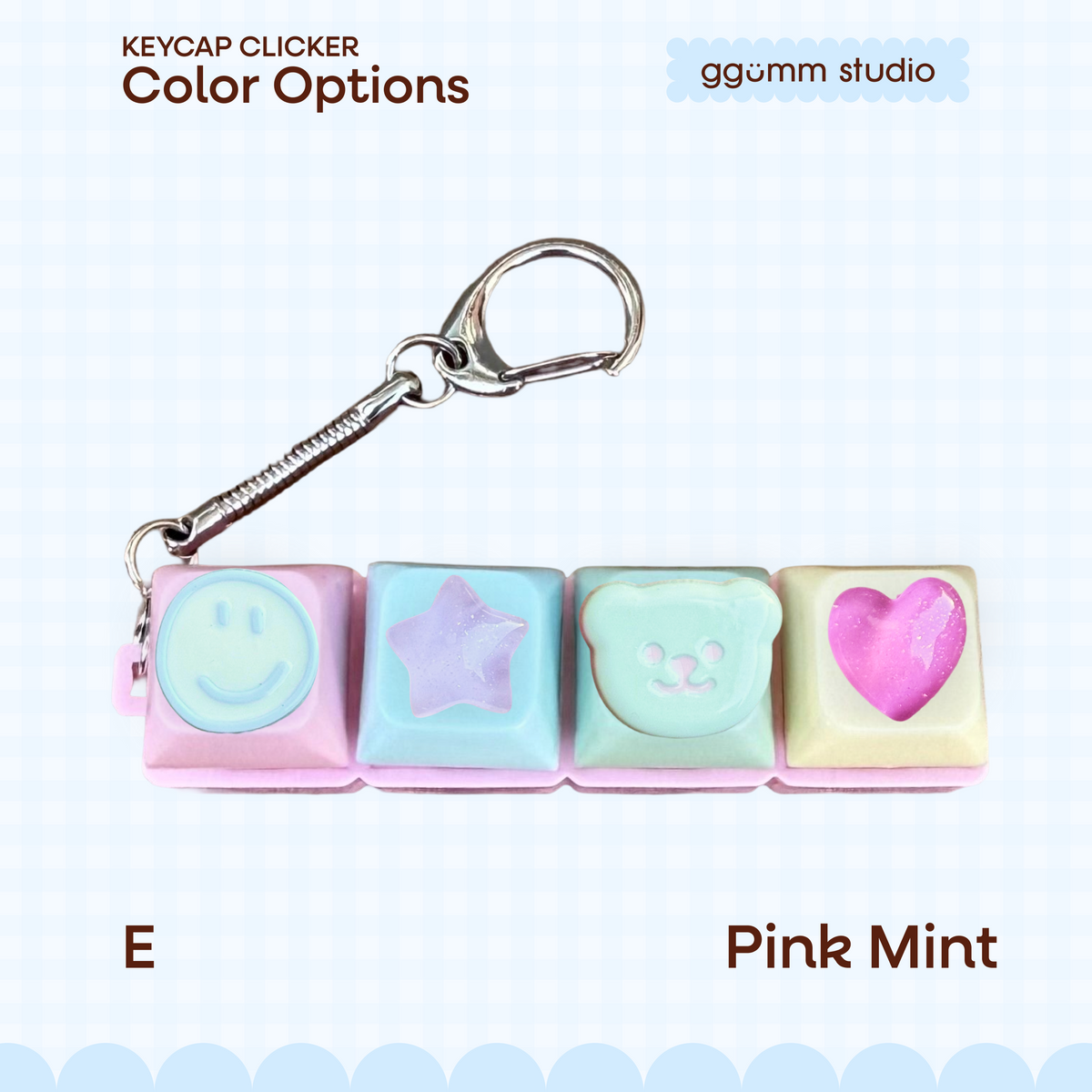 DIY Fidget Keycap Clicker Keychain | Good Mood Charm Set