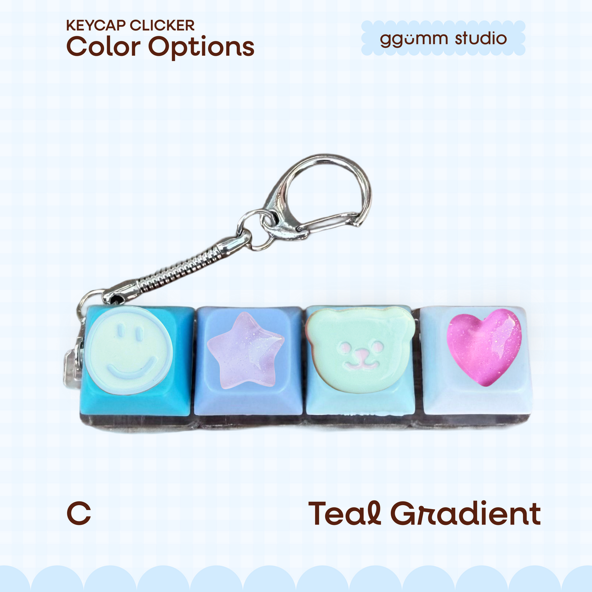 DIY Fidget Keycap Clicker Keychain | Good Mood Charm Set