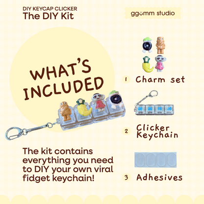 DIY Fidget Keycap Clicker Keychain | Italian Brainrot Charm Set