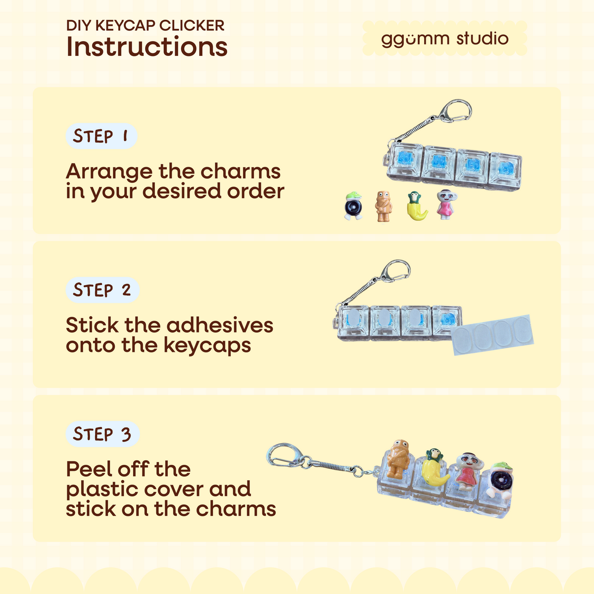 DIY Fidget Keycap Clicker Keychain | Italian Brainrot Charm Set