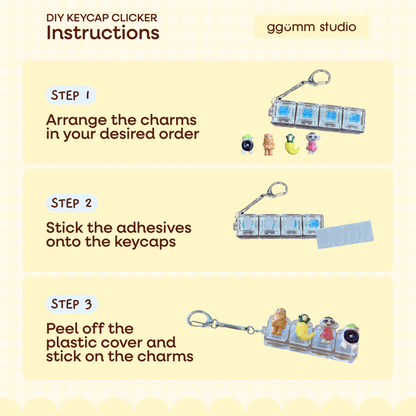 DIY Fidget Keycap Clicker Keychain | Italian Brainrot Charm Set