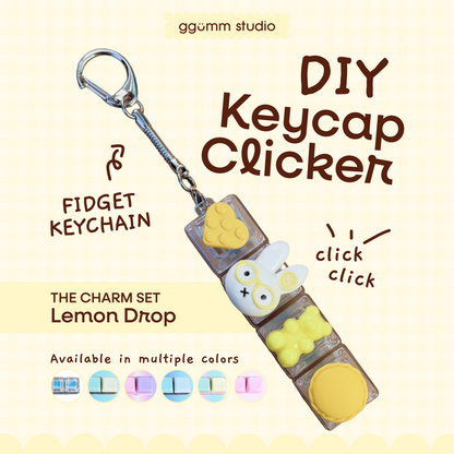 DIY Fidget Keycap Clicker Keychain | Lemon Drop Charm Set