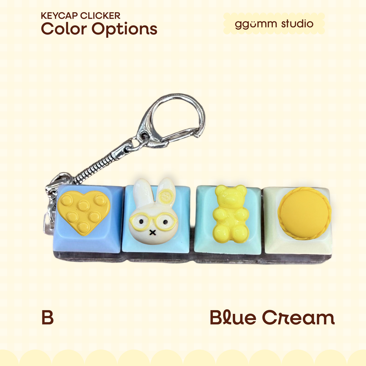 DIY Fidget Keycap Clicker Keychain | Lemon Drop Charm Set