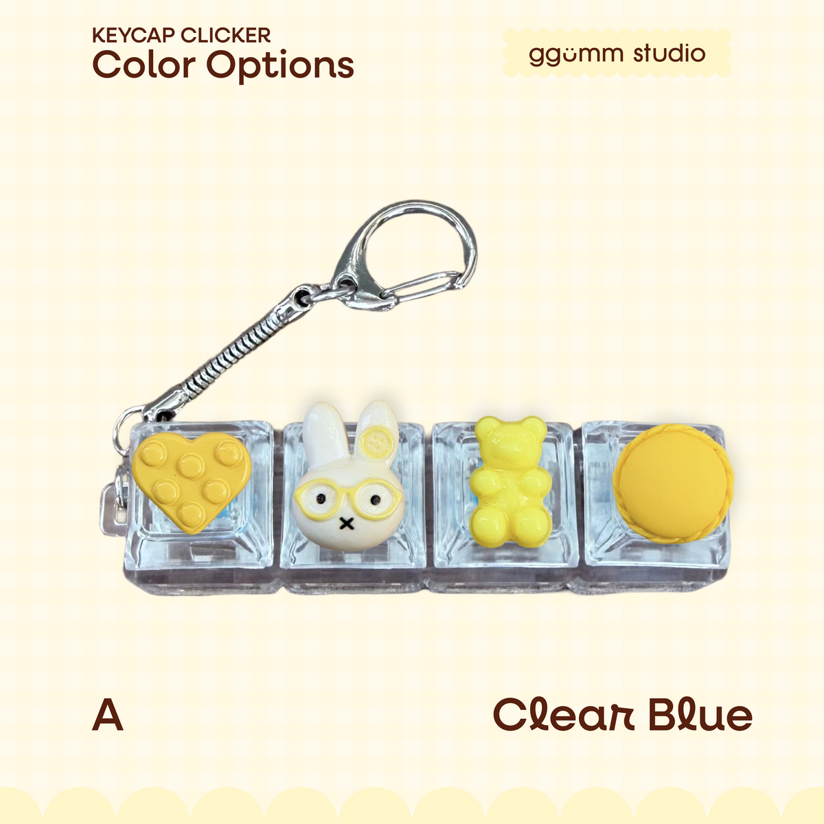 DIY Fidget Keycap Clicker Keychain | Lemon Drop Charm Set