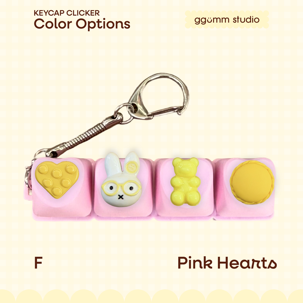 DIY Fidget Keycap Clicker Keychain | Lemon Drop Charm Set
