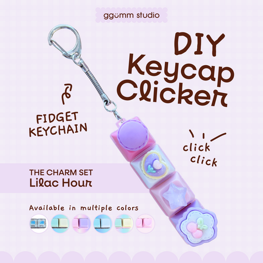DIY Fidget Keycap Clicker Keychain | Lilac Hour Charm Set