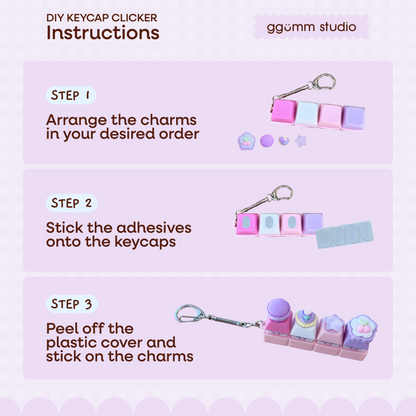DIY Fidget Keycap Clicker Keychain | Lilac Hour Charm Set