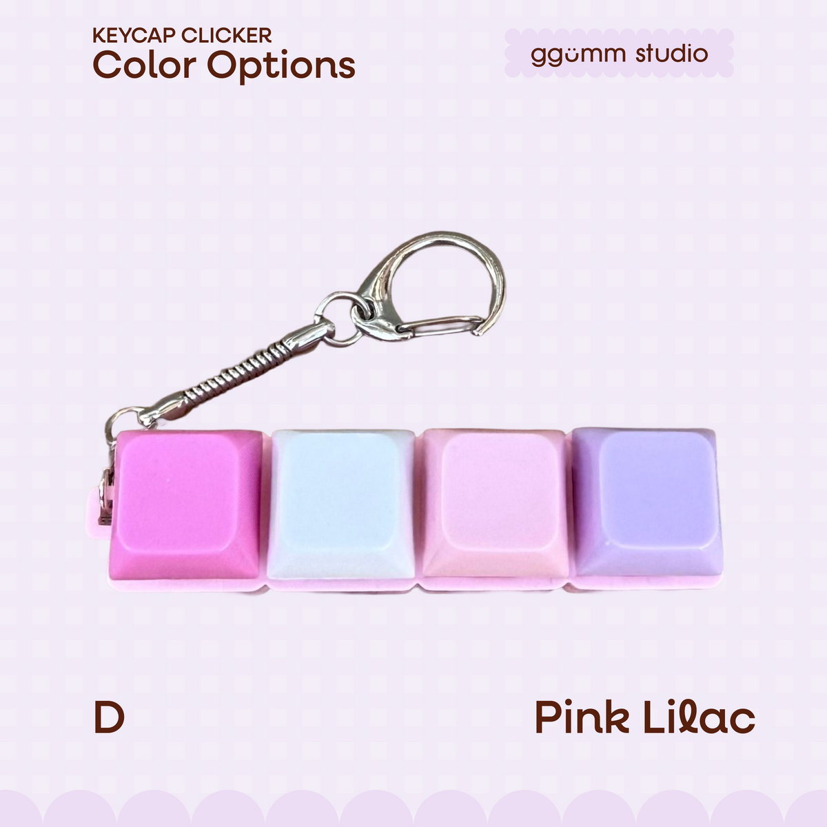 DIY Fidget Keycap Clicker Keychain | Lilac Hour Charm Set