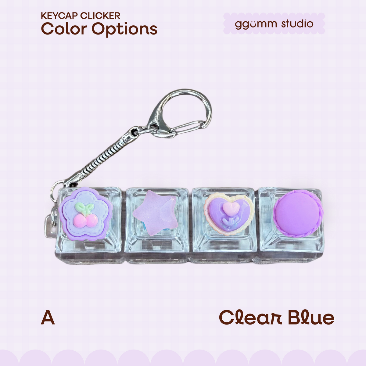 DIY Fidget Keycap Clicker Keychain | Lilac Hour Charm Set