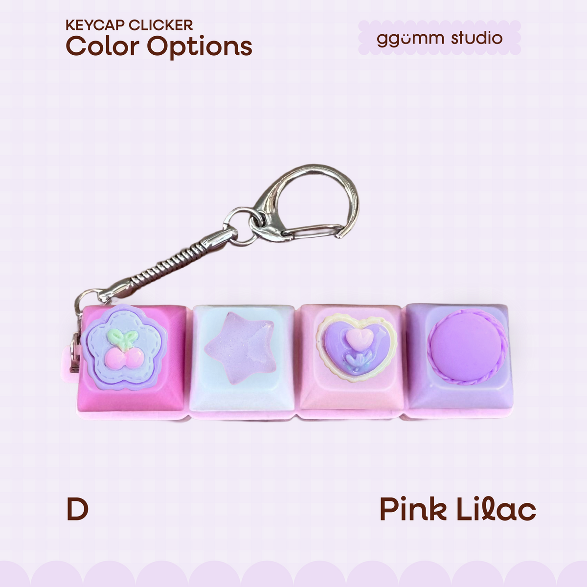 DIY Fidget Keycap Clicker Keychain | Lilac Hour Charm Set