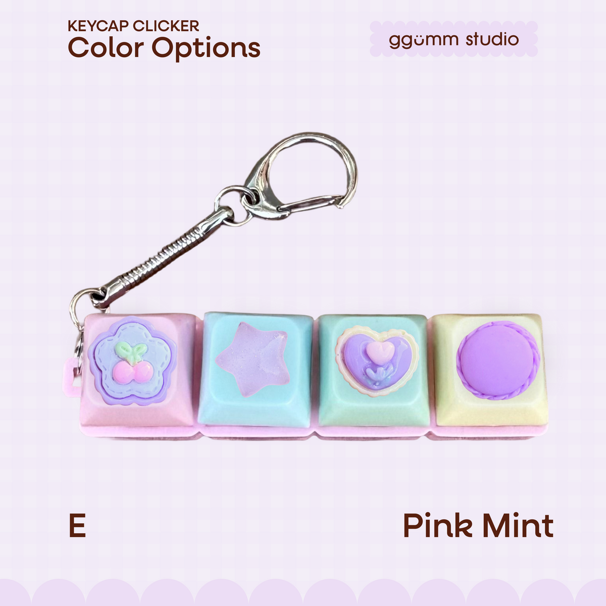 DIY Fidget Keycap Clicker Keychain | Lilac Hour Charm Set