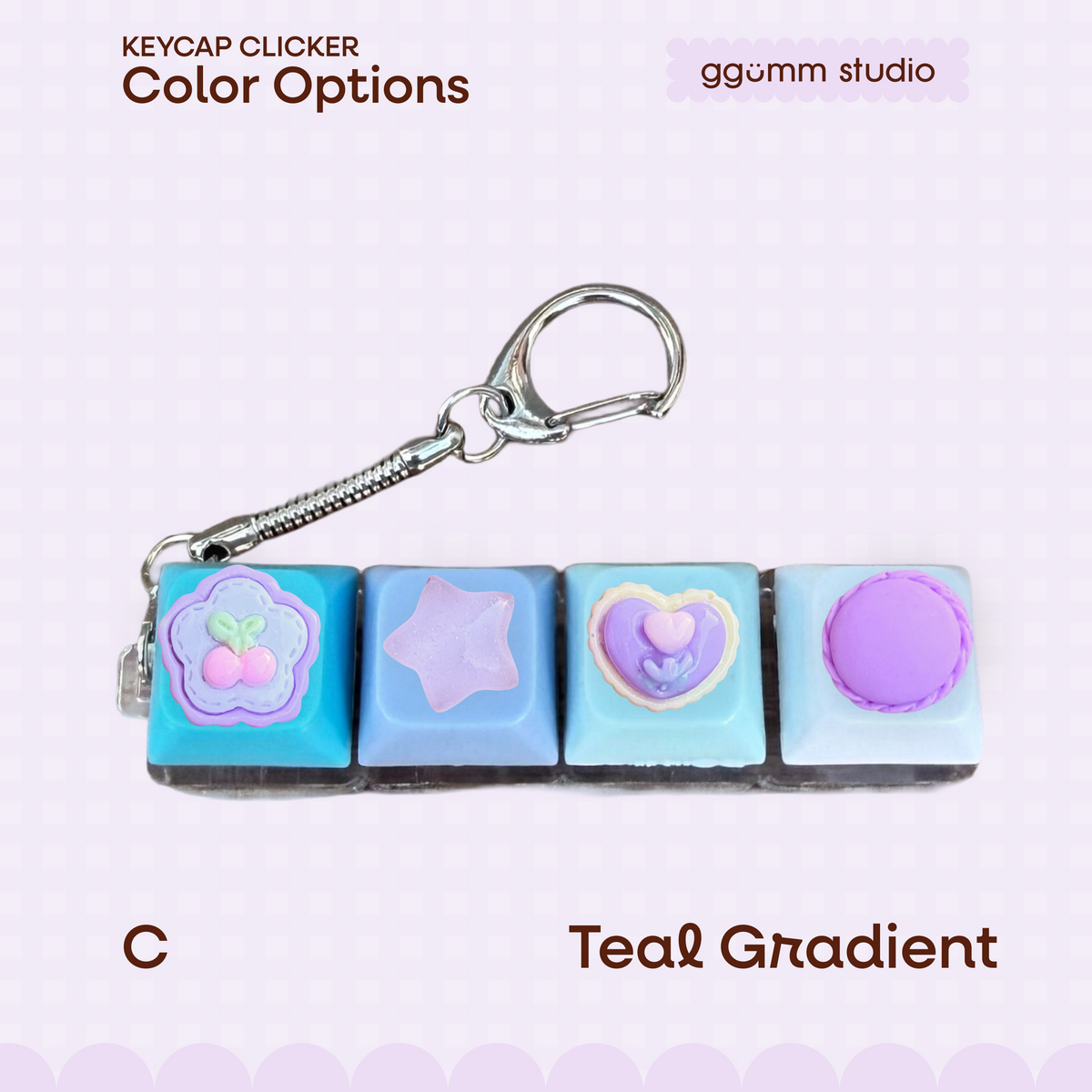 DIY Fidget Keycap Clicker Keychain | Lilac Hour Charm Set
