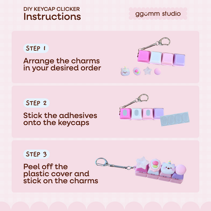 DIY Fidget Keycap Clicker Keychain | Macaron Party Charm Set